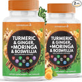 Turmeric Moringa Supplement | Ginger Boswellia Saffron Holy Basil- Joint Support Supplement for Women and Men with Ceylon Cinnamon Quercetin Tart Cherry- 240 Count