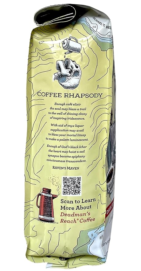 Raven's Brew Coffee High Caffeine Coffee Dark Roast Ground - Deadman's Reach 2-pack of 12oz