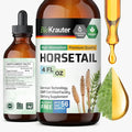 BIO KRAUTER® Horsetail Supplement for Hair Skin &amp Nails - Vegan &amp Pure Horsetail Herb Liquid Drops 660 mg per Serving 4 Fl.Oz. - Silica Hair Supplement - Alcohol &amp Sugar Free - 56 Days of