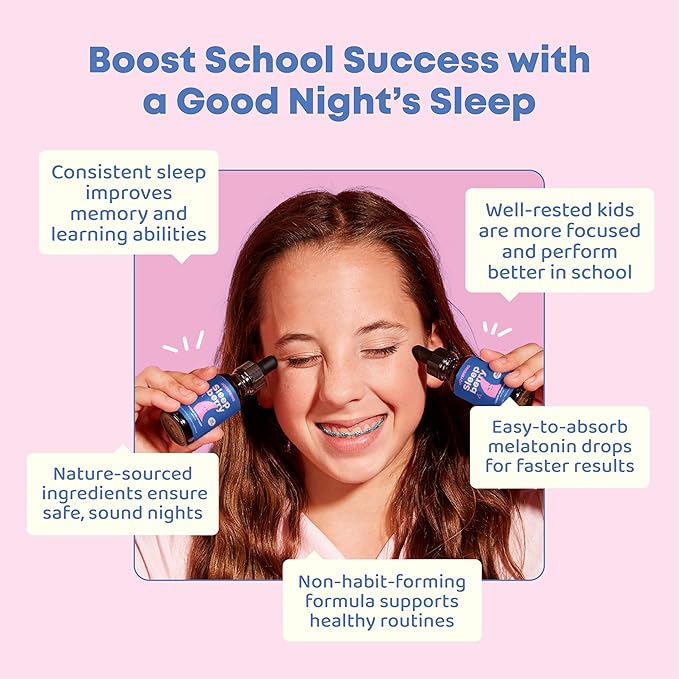 JoySpring DetoxZee Cilantro and SleepBerry Liquid Melatonin Drops for Kids