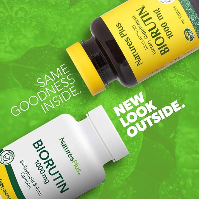 NaturesPlus Biorutin - 1000mg 90 Tablets - Bioflavonoid &amp Rutin Complex - Vegetarian Gluten Free - 90 Servings