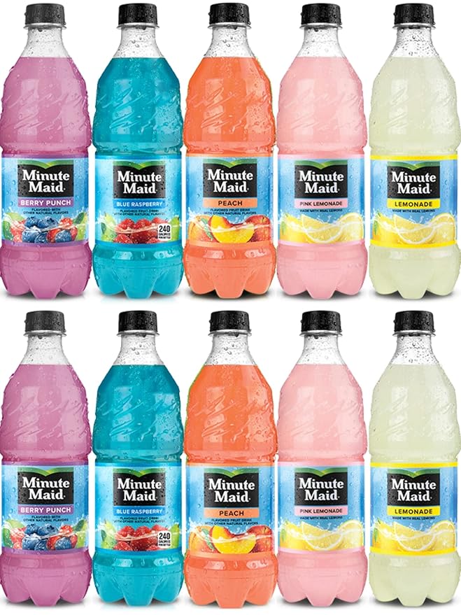 Minute Maid Fruit Punch 5 Flavors Variety Pack Lemonade And Fruit Drinks 20 Oz (Pack of 10)