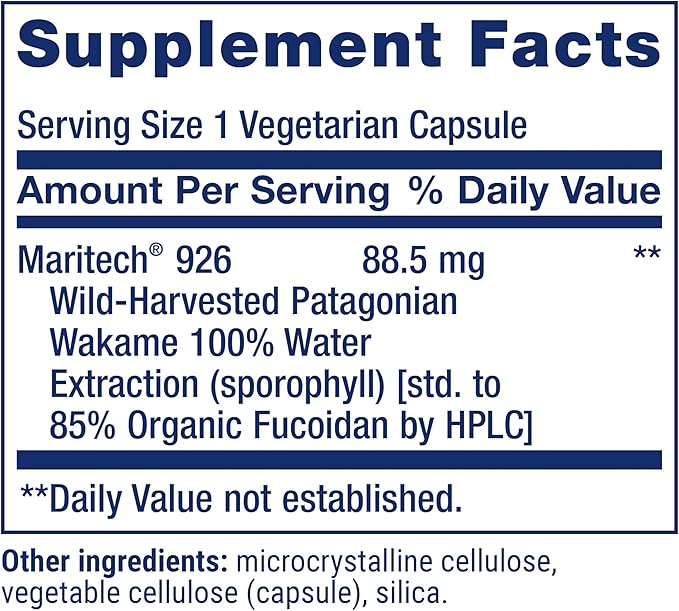 Life Extension Optimized Fucoidan with Maritech® 926 Promotes Healthy Immune Function Gluten-Free Non-GMO Vegetarian 60 Capsules