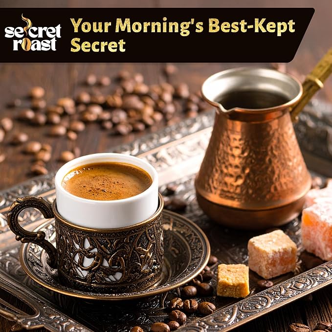 Secret Roast Ground Roasted Turkish Coffee | Mediterranian Delight | 3.5 oz | Kosher | Pack of 6
