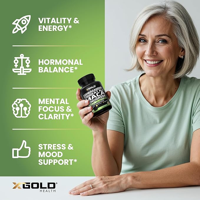 Ashwagandha 5000mg + Tongkat Ali 1000mg + Maca Root 5000mg + Fenugreek 3000mg Supplement | Black + Red + Yellow Maca Root Extract &amp Fenugreek Herbal Supplements for Men &amp Women - Made in USA