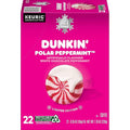 Dunkin Donuts Limited Edition Holiday Coffee K Cups - Polar Peppermint -1 Box of 22 Seasonal Kcup Pods For Keurig Coffee Makers
