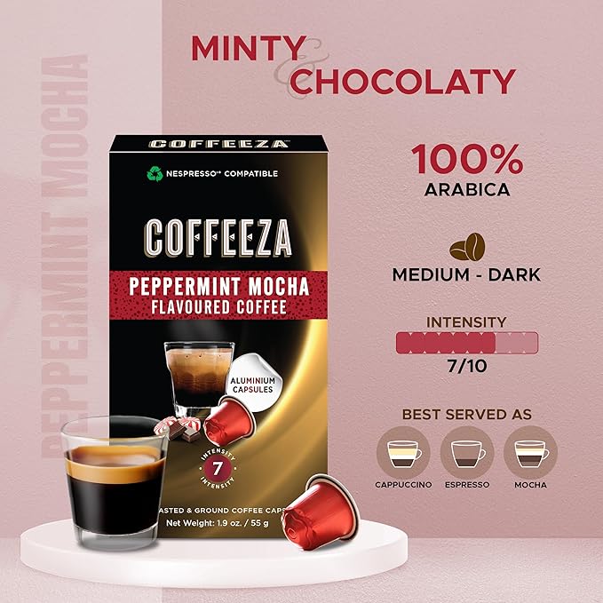 Coffeeza 100% Arabica Nespresso Flavored Coffee Pods Variety Pack Compatible with Nespresso Original Line Machines | 6 Pack 60 Single Serve Coffee Pods