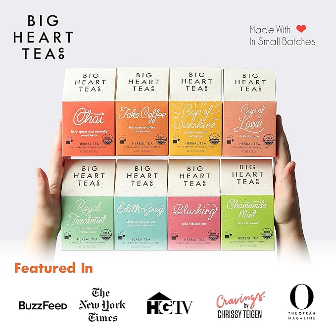 Lingtoolator Co. Cozy Holiday Tea Bags Gift Set - Certified Organic Ayurvedic Herbal Tea Small Batch Ground Herbs Florals Spices - Zero Plastic Sachets Healthy Tea Variety Box 3 Flavors 30 Pack