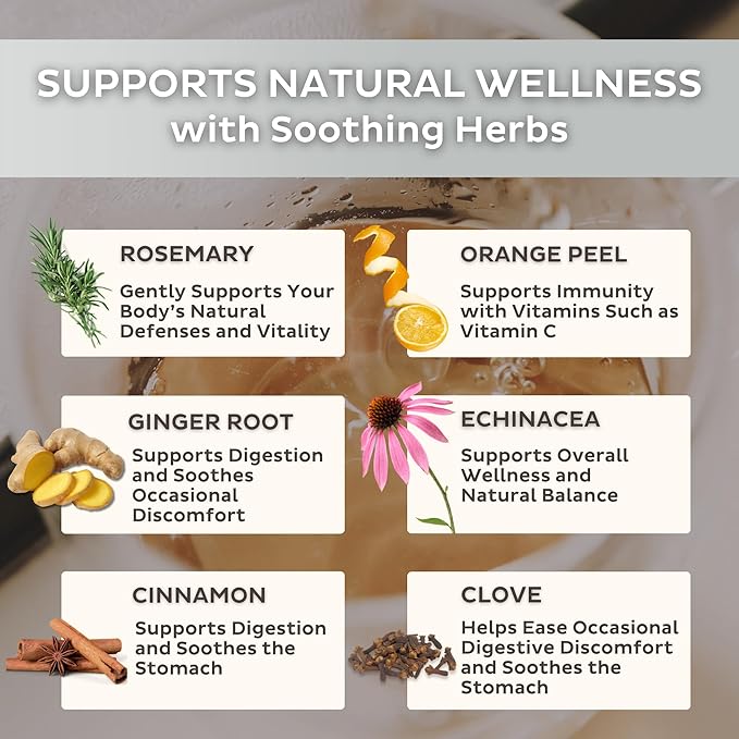 Trust Your Gut Wellness Shield Organic Herbal Tea Blend – Echinacea Ginger &amp Cinnamon – Supports Immune Health and Digestive Balance 30 Tea Bags