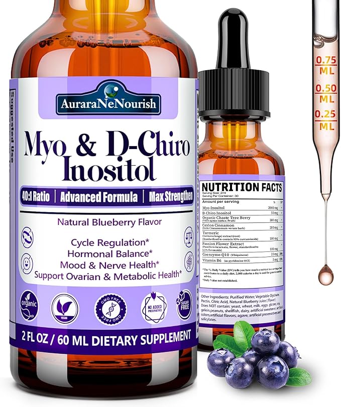 2 Pack Cortisol Supplement Gummies &amp Myo-Inositol &amp D-Chiro Inositol Drops for Women Men