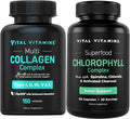 Vital Vitamins Multi Collagen Capsules + Chlorophyll Complex Capsules