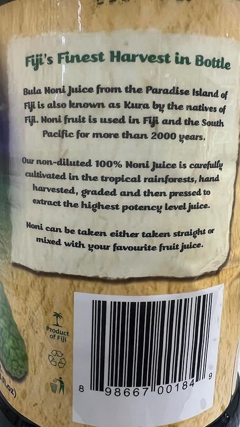 Generic 100% Pure Fijian Bula Noni Juice 1 lIter