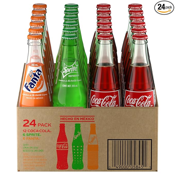 Coca Cola Sprite Fanta 12oz Glass Bottle (Pack of 24) Hecho En Mexico!