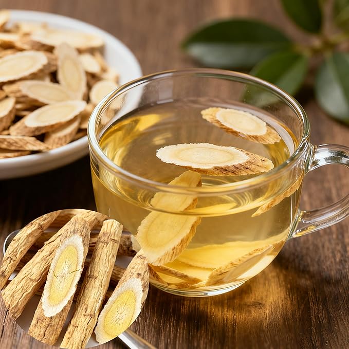 Premium Astragalus Root Slice Radix Astragali Slices100% Pure &amp Natural Huang Qi Huangqi Dried Pure Chinese Herbs for Immune Support Dried Astragalus Root for Tea Soup 黄芪片 8OZ/Bag