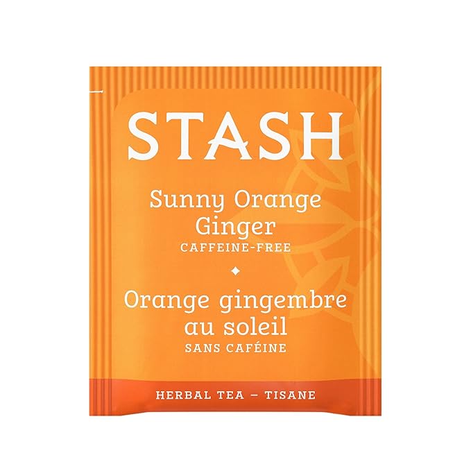 Stash Tea Sunny Orange Ginger Herbal Tea - Naturally Caffeine Free Non-GMO Project Verified Premium Tea with No Artificial Ingredients 18 Count (Pack of 6) - 108 Bags Total
