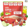 Nello Superfocus – Nootropic Focus Drink Mix for Productivity Caffeine L-Theanine Rhodiola Rosea Alpha-GPC Lion’s Mane Tyrosine Sugar-Free Packets - With Caffeine (Pack of 20) (20 Servings (Caf