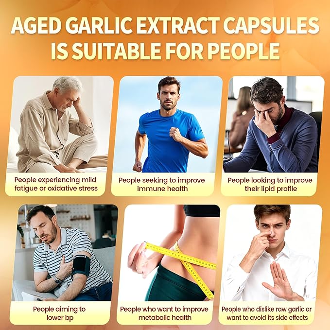 VivoNu Aged Garlic Extract Capsules 10500mg Odorless Garlic Supplements with Magnesium Chromium B1 &amp B9 Supports Immune Health &amp Heart Function| 2 Years Matured | 300 Softgels
