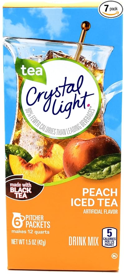 Crystal Light Peach Iced Tea Drink Mix 12-Quart Canister (Pack of 7)