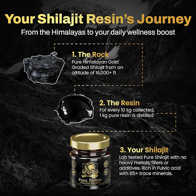 50g | Lab Tested in the USA | 100% Pure Himalayan Shilajit Resin - Gold Grade | 85+ Trace Minerals &amp Fulvic Acid | Supports Energy Stamina Focus &amp Vitality for Men &amp Women | Glass Jar (1