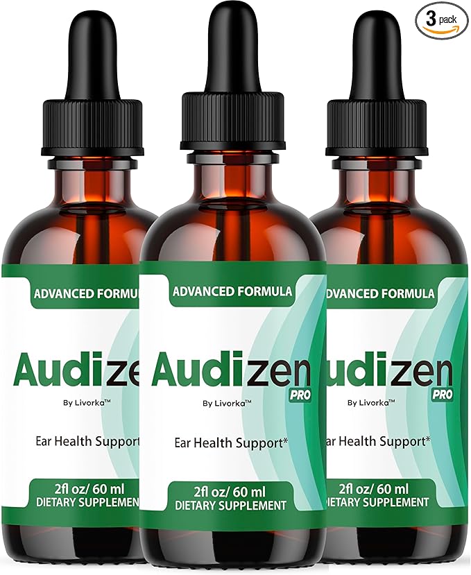 (3 Pack) Audizen Pro - Original Audizen Pro Drops for Healthy Ringing Ear Support Oral Supplement Drop All Natural Clean Liquid Formula Auditory Wellness and Inner Ear Balance 3 Bottles for 3 Months