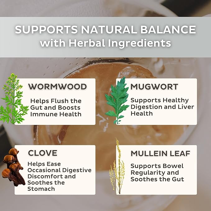 Trust Your Gut Organic Herbal Tea - Royal Flush Mugwort Wormwood Mullein Leaf Blend Caffeine-Free Liver &amp Digestive Wellness Support - Orange Spice 30 Plastic-Free Bags 2.33 oz