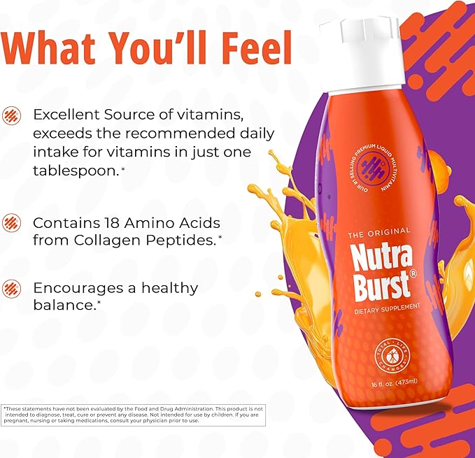 Total Life Changes NutraBurst - Liquid Multivitamin Daily Nutritional Support Packed with Essential Vitamins and Minerals 16 fl. oz
