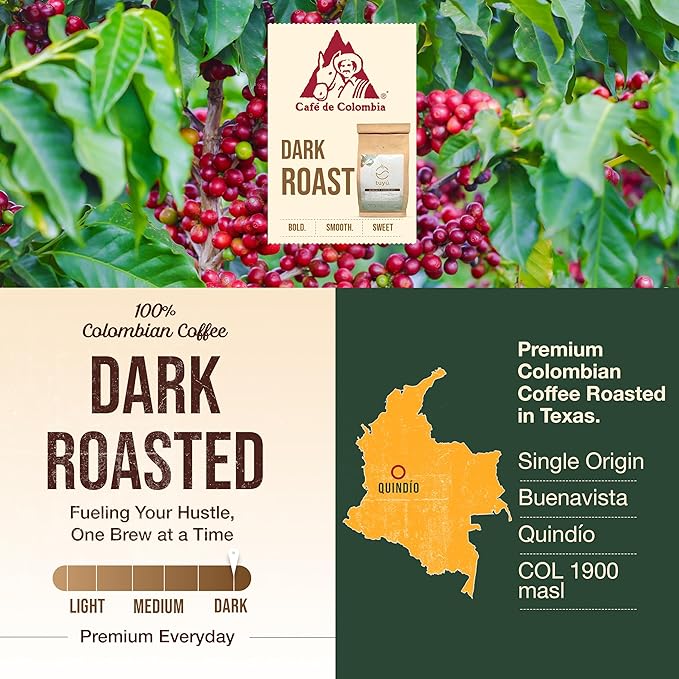 Tuyú Midnight Chocolate Dark Roast Whole Bean Coffee | 12 OZ Premium Colombian Coffee | Strong &amp Intense Dark Roast with Bittersweet Chocolate &amp Caramel Notes