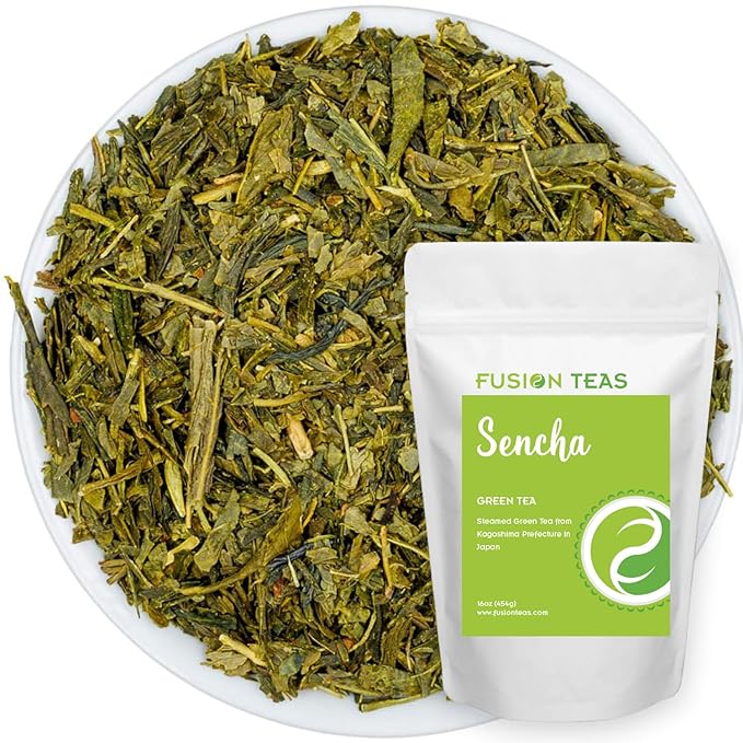 Sencha (Steamed) Green Tea - Pure Loose Leaf Tea - Directly From The Kagoshima Prefecture In Japan - 1 Pound (16 Oz.) Pouch