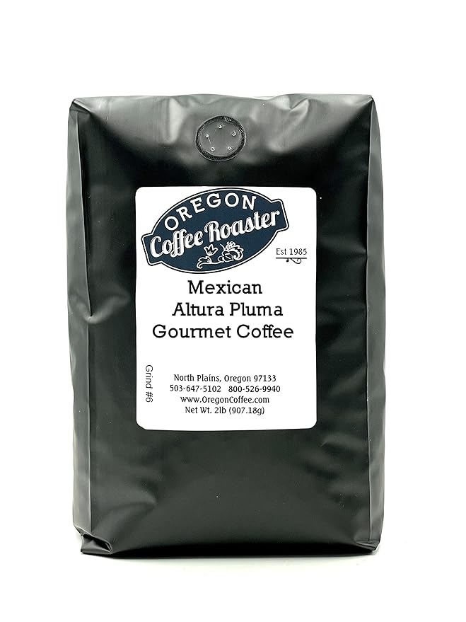 Oregon Coffee Roaster Mexican Altura Pluma Premium Gourmet Ground Coffee K-CUP GRIND 32oz (2 lbs) bag