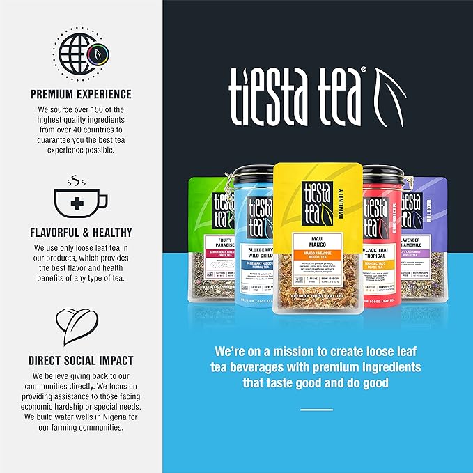 Tiesta Tea - Ginger Sweet Peach Loose Leaf Spicy Peach Herbal Tea Non-Caffeinated Hot &amp Iced Tea 2.2 oz Pouch - 25 Cups Natural Flavored Stress Relief Herbal Tea Loose Leaf Blend (Pack of 3