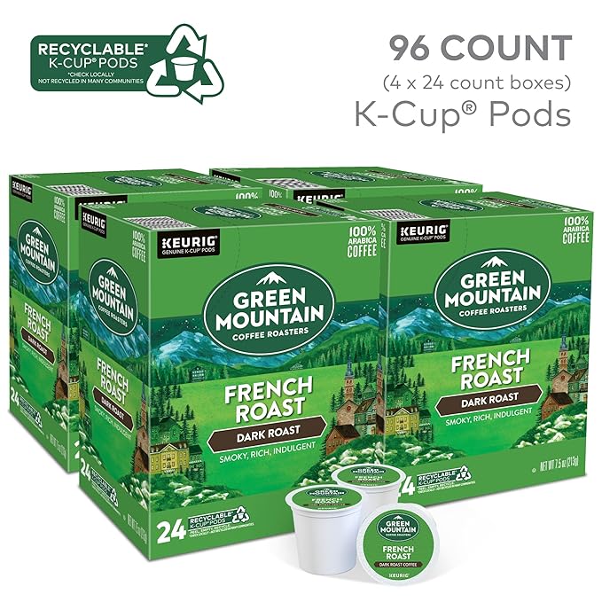 Green Mountain Coffee Roasters French Roast Keurig K-Cup Pods Dark Roast Coffee 96 Count