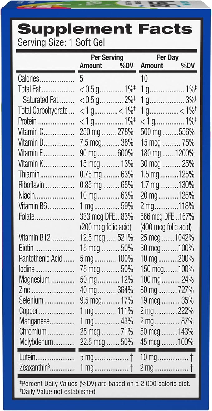 PreserVision AREDS 2 + Multivitamin#1 Eye Doctor Recommended Brand2-in-1 Eye Vitamin with LuteinZeaxanthinZincand Vitamin CD &amp E80 Softgels(Pack of 2)