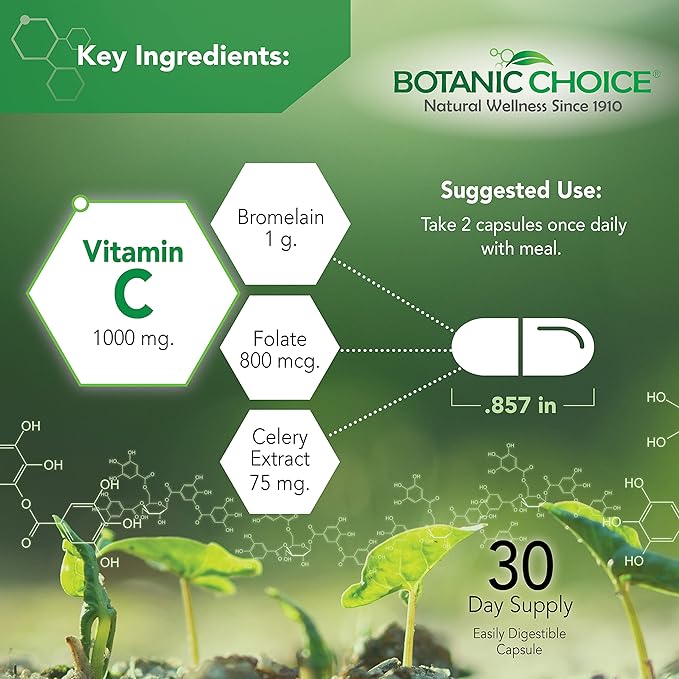 Botanic Choice Uric Acid Complex Foot Joint Support Supplement – Help Sooth Discomfort with Celery Seed and Bromelain - 2 Pack