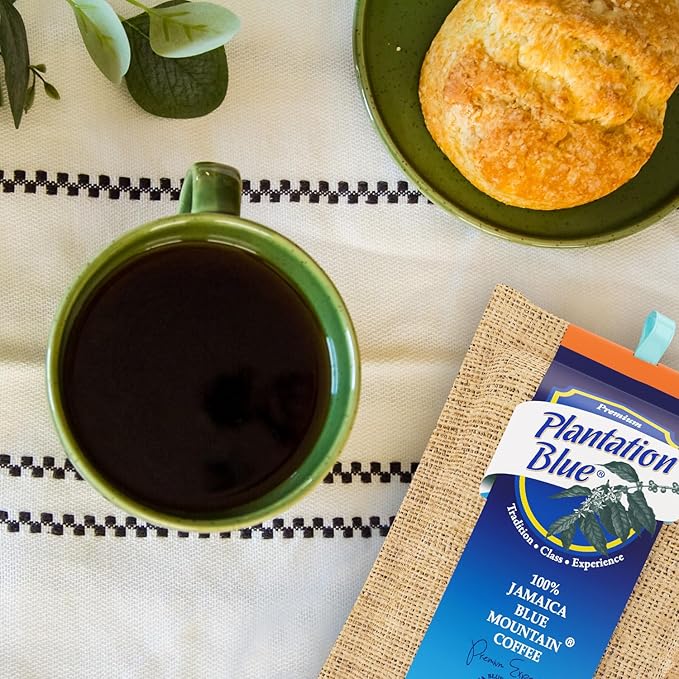 Plantation Blue 100% Blue Mountain Coffee Dark Roast Whole Bean Premium Jamaican Coffee 8oz