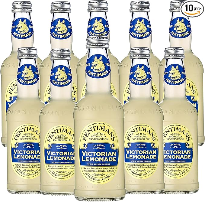 Fentimans Botanically Brewed Classic Victorian Lemonade Sparkling Soda 9.3 fl oz Bottles – Premium Craft Soda/Mixer for Cocktails &amp Refreshing Drinks
