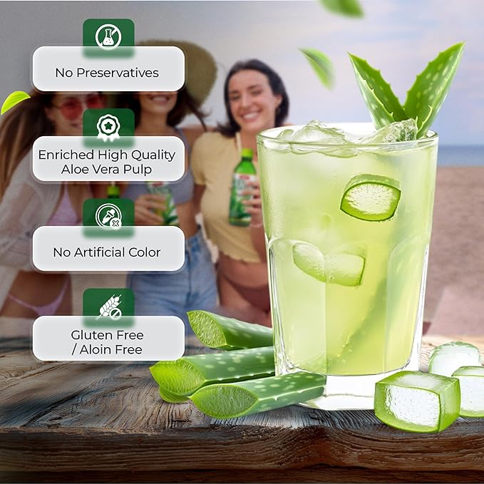 OKF Aloe Vera Drink Juice with Pure Aloe Pulp Variety 16.9 oz. (Original Pack of 20) Plant Based Drink Korean drinks