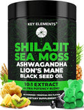 Organic Shilajit Gummies with Sea Moss Gummies - Shilajit Supplement for Immune Support - Pure Himalayan Shilajit and Ashwagandha with Sea Moss and Shilajit Lion’s Mane Extract and Black Seed Oil