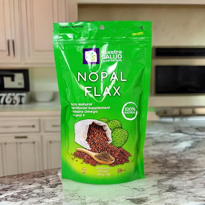 Nuestra NS Salud Nopal Flax Plus Milled Flaxseed Value Pack (6 Units/ 6LB) Colon Cleanse &amp Constipation