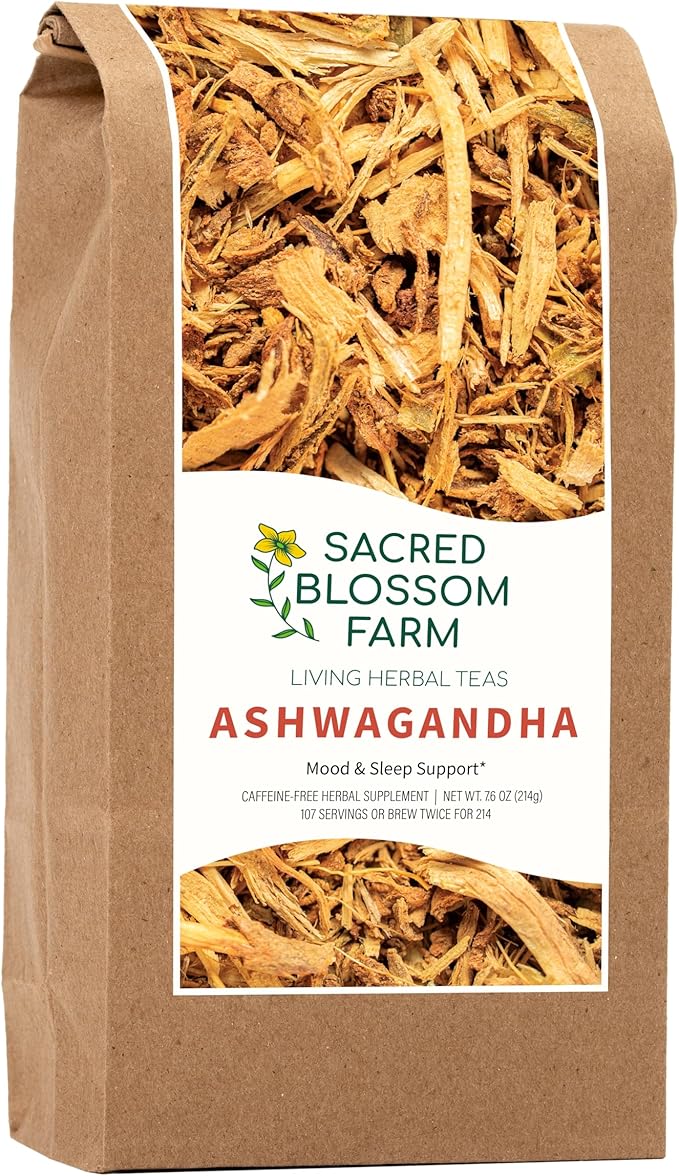 Ashwagandha Root Organically Grown in Wisconsin | 7.6 oz | Loose Leaf | Dried Cut &amp Sifted Regenerative Farming | Single Source | Withania somnifera