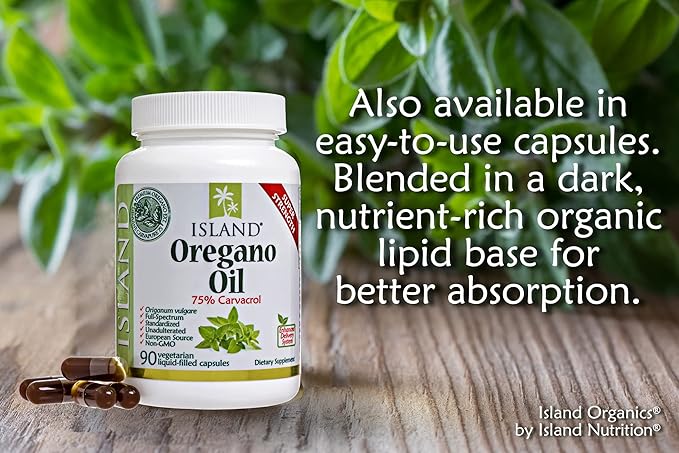 Oil of Oregano Organic Liquid Drops (1 fl oz) - Blend of Organic Oregano Oil &amp Olive Oil Grown in Spain