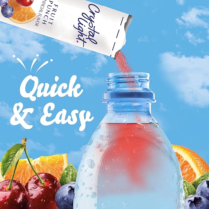Crystal Light Sugar-Free Fruit Punch On-The-Go Powdered Drink Mix 120 Count 30 Count (Pack of 4)