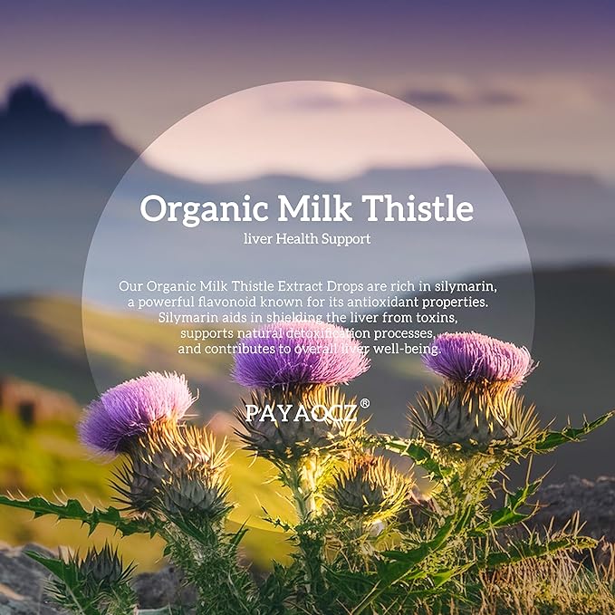(2 Pack) Milk Thistle Liquid Drops Silymarin 1000mg Liver Supplement Detox &amp Cleanse with Dandelion &amp Artichoke Milk Thistle Organic Extract for Support Repair Liver Health Vegan Non-GMO