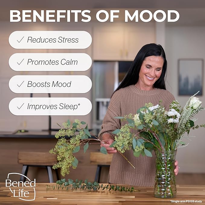 Bened Life Neuralli Mood with PS128 for Stress Relief &amp Recovery via The Gut-Brain Axis (30-Day Supply) Ages 18+