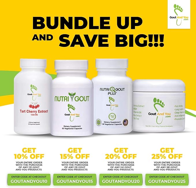 NutriGout Uric Acid Cleanse Supplement w/Turmeric Celery Seed Bromelain Milk Thistle Dandelion and Chanca Piedra 60 Vegetarian Capsules of 500 mg Each