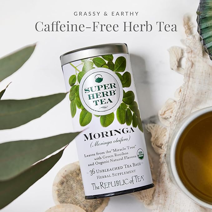 The Republic of Tea — Organic Moringa SuperHerb Tea Bulk Bag 250 Herbal Tea Bags Naturally Caffeine-Free