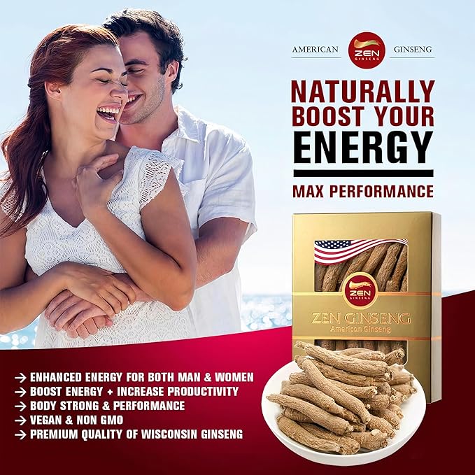 4 Boxes of American Wisconsin Ginseng - Small Long Root - Premium Quality Panax Ginseng. Boosts Body Immunity Energy for Men &amp Women (16oz)