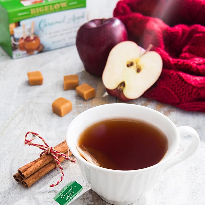 Bigelow Tea Caramel Apple Black Tea Caffeinated Tea with Caramel and Apple Holiday and Christmas Tea 18 Count Box (Pack of 6) 108 Total Tea Bags