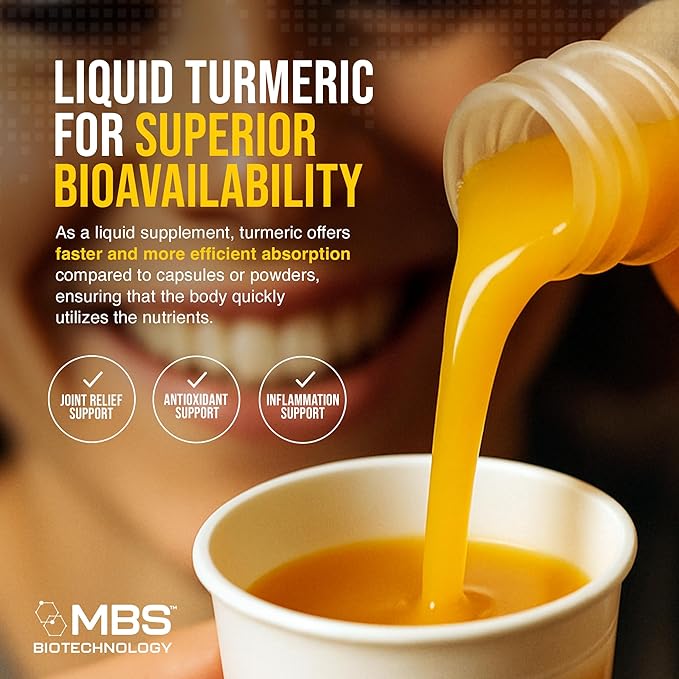 Advanced Liquid Turmeric – High Absorption Curcumin with Black Pepper &amp Vitamin D3 for Maximum Bioavailability – Joint Inflammation &amp Immune Support – 20 fl oz