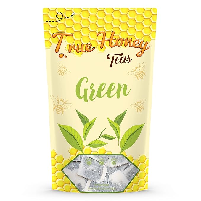 True Honey Green Tea Bags - Honey Crystals Blended in Every Sachet - Supportive Heart Antioxidants - All Natural Contains Caffeine Tea Bag 24 Count