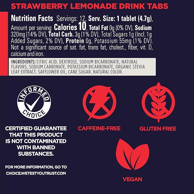 GU Energy Hydration Electrolyte Drink Tablets Enhanced Endurance Sports Drink for Running Cycling Triathlon Strawberry Lemonade 8-Count (96 Servings)